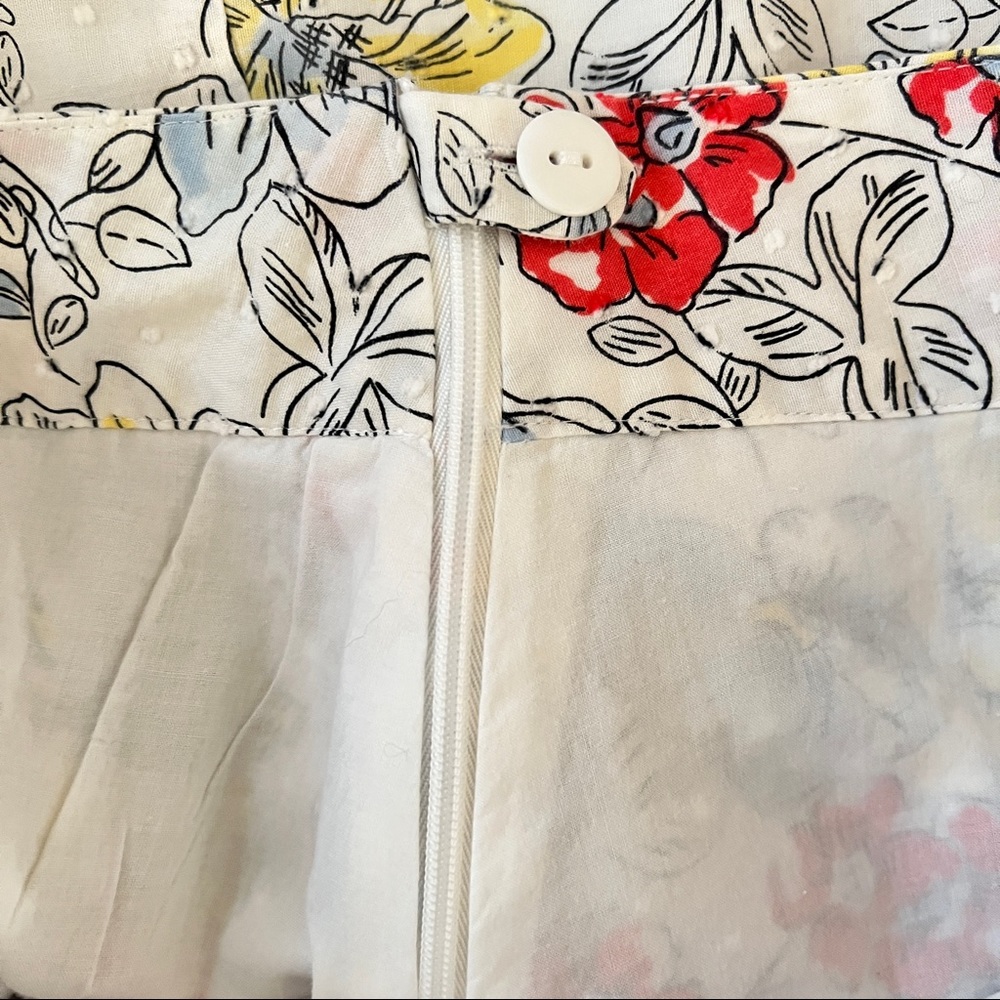 Talbots Woman’s Petites Floral Print With Dragonflies,White Swiss Dots - Picture 5 of 6